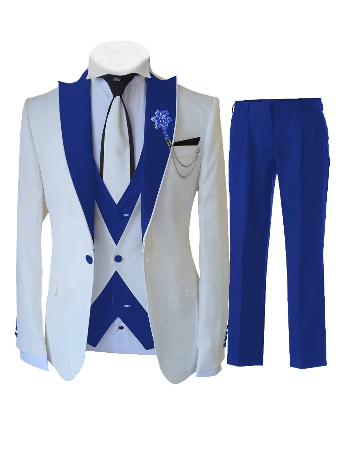 Men's Slim-Fit 3-Piece Wedding Suit Set | Model Pink