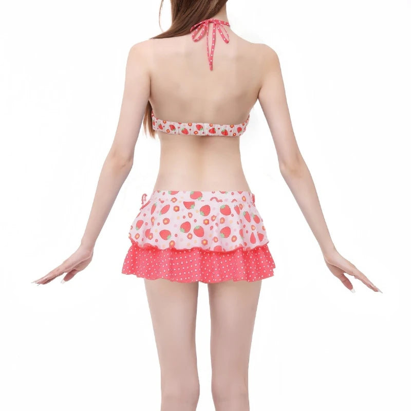 Women's Ruffle Halter Two-Piece Bikini Swimsuit