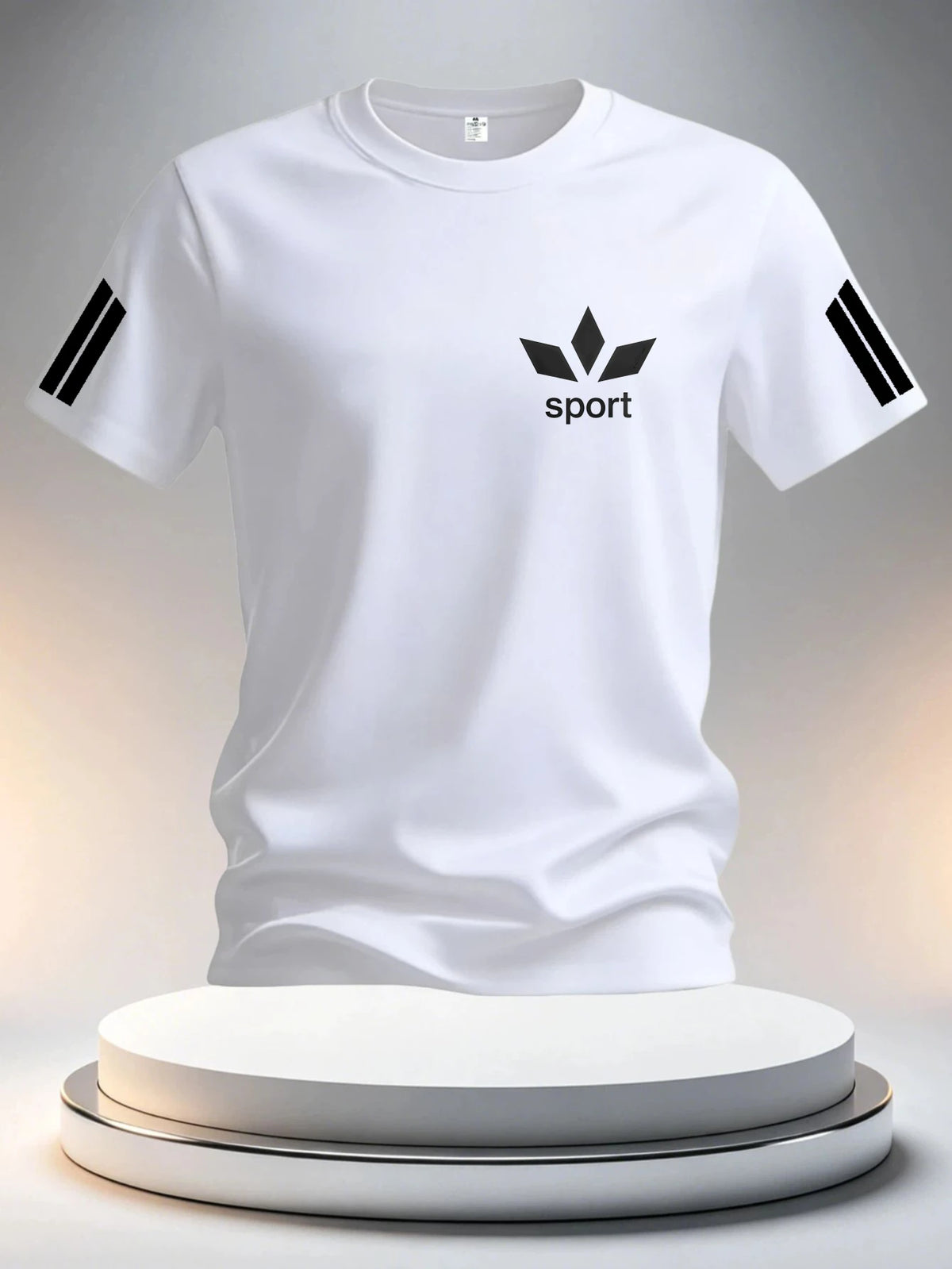 Men's Striped Graphic Sport T-Shirt