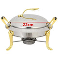 Gold-Finish Stainless Steel Chafing Dish Pot for Hotpot